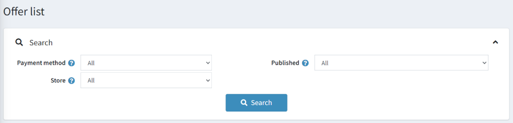 reward point offers on payment method search offer list